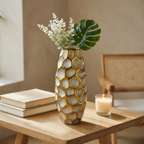 Elegant Elixir Honeycomb Textured Vase