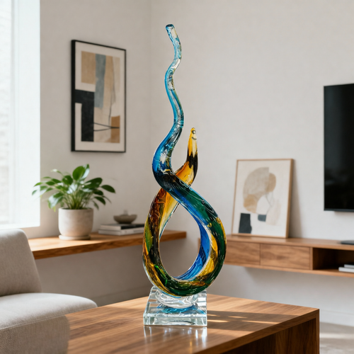 Imperial Glass Abstract Flame Sculpture