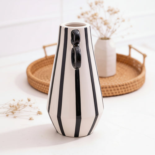 Modern Monochrome Striped Vase
