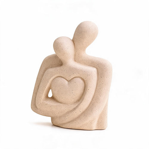Elegant Couple Embrace Abstract Sculpture