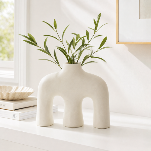Minimalistic M Shaped Ceramic Vase