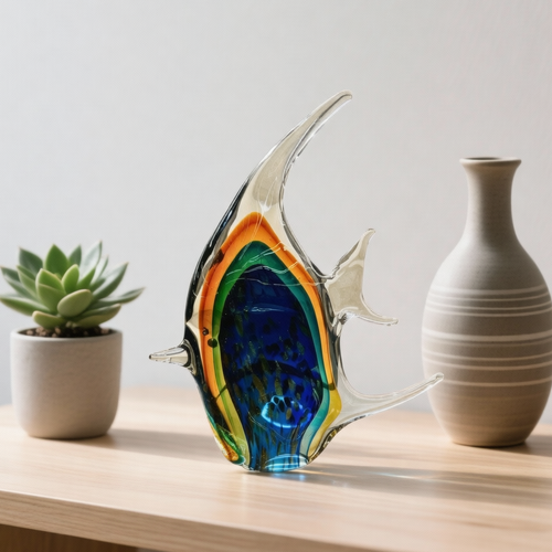 Modern Tropical Angel Fish Figurine