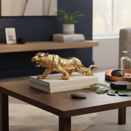 Imperial Roaring Tiger Gold Sculpture