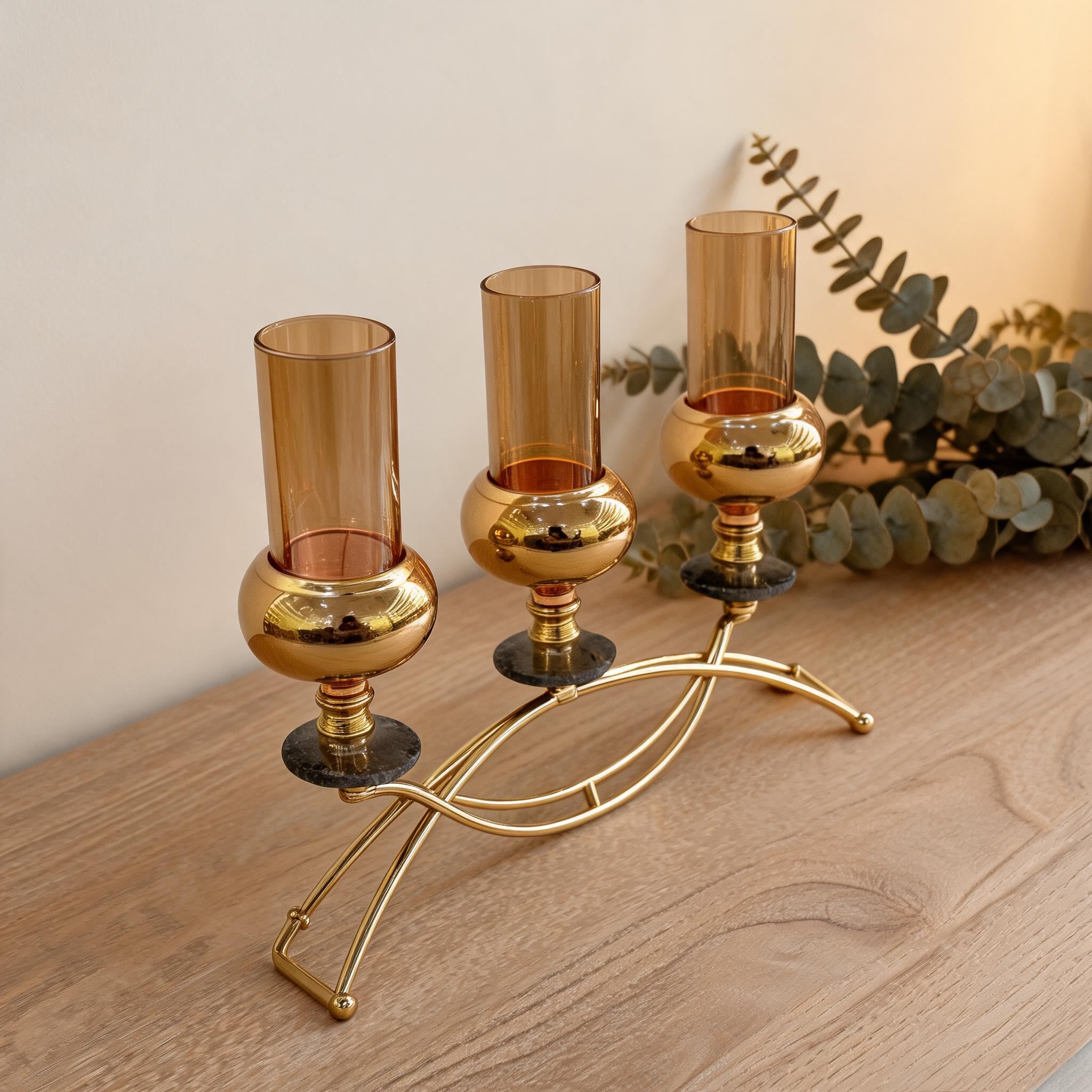 Elegant 3-Light Votive & Taper Candle Holder