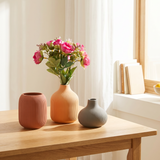Minimalist Multicolor Ceramic Vase Set of 3