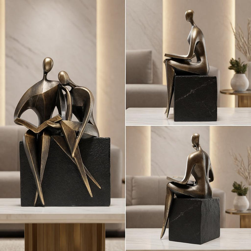 Elegant Shared Stories Couple Resin Statue