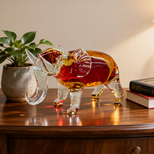 Modern Style Glass Elephant Figurine
