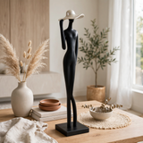 Modern Abstract Lady in Sun Hat Figurine