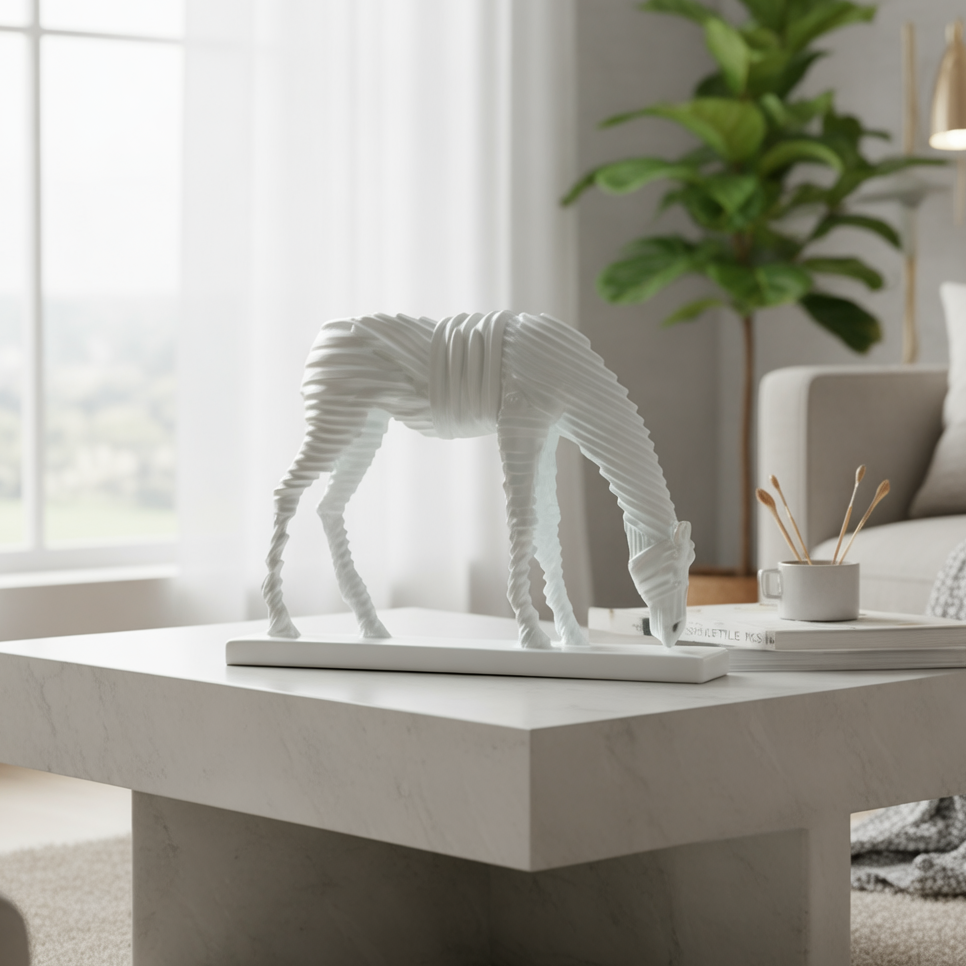 Minimalist Layered Geometric Horse Sculpture
