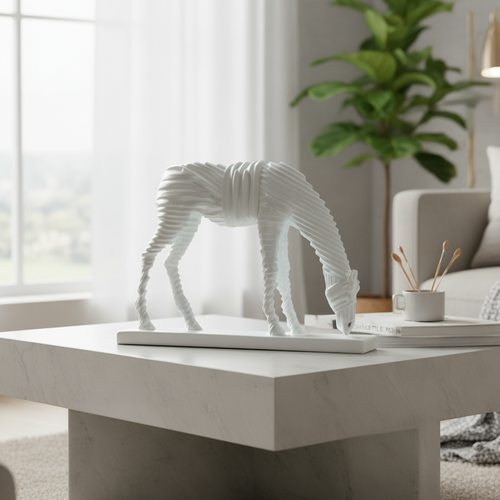 Minimalist Layered Geometric Horse Sculpture