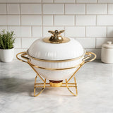 Royal Buffet Chafing Dish with Gold Plated Stand