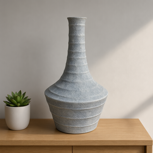 Rustic Textured Gray Vase