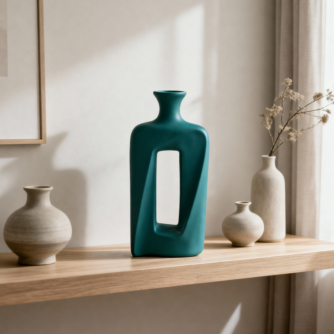 Elegant Eclipse Hollow Ceramic Vase
