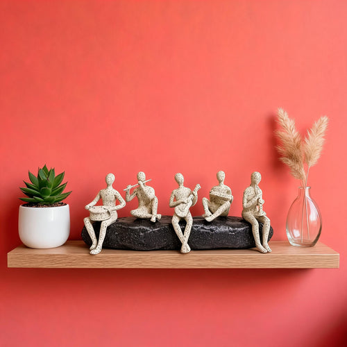 Elegant Textured Musical Band Figurine Sculpture