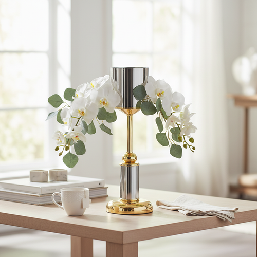 Lumina Mixed-Metal Luxury Candle Stand