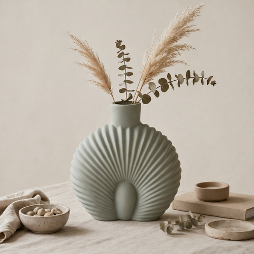 Elegant Ocean Crest Open Top Vase