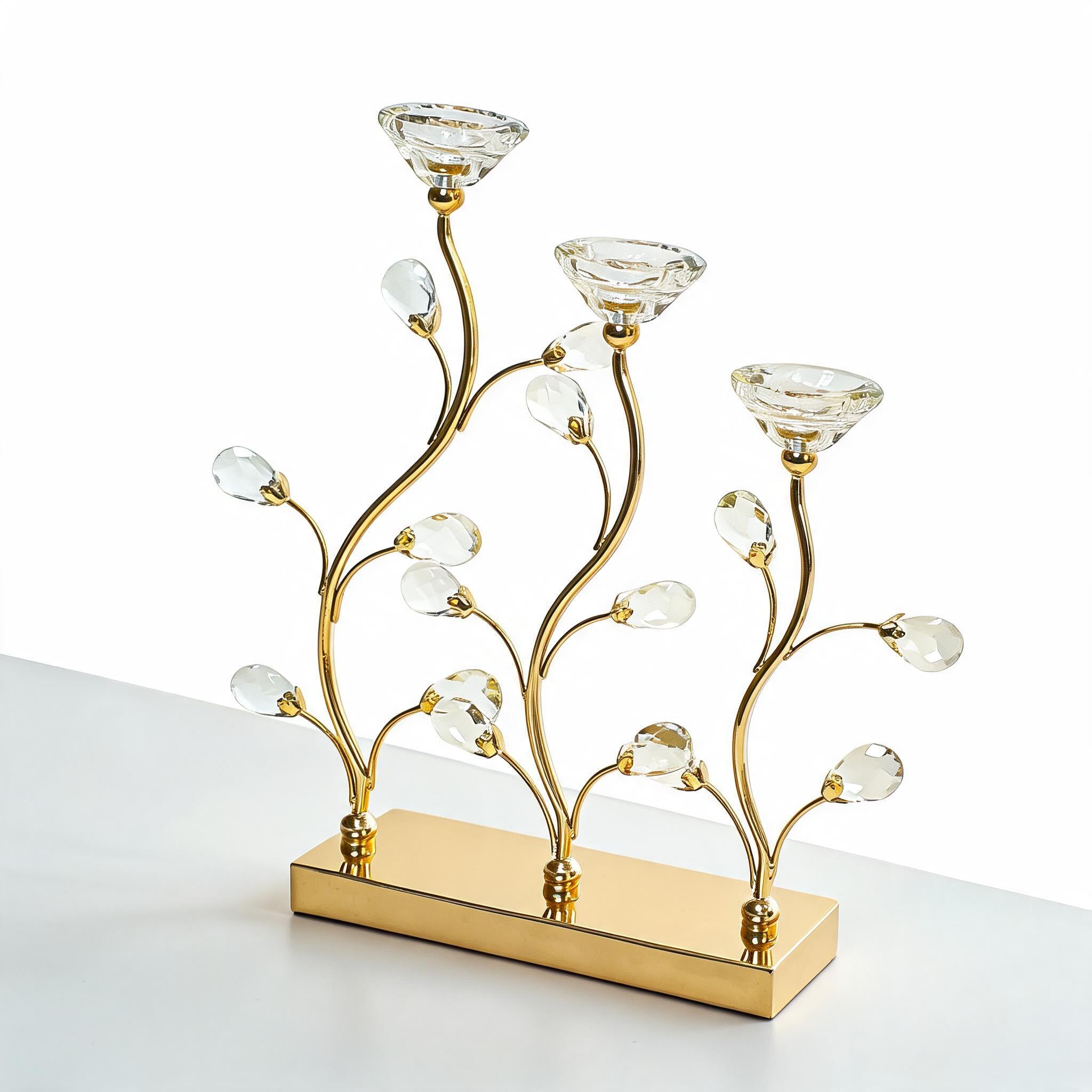 Imperial Vine Crystal Glass Candle Holder