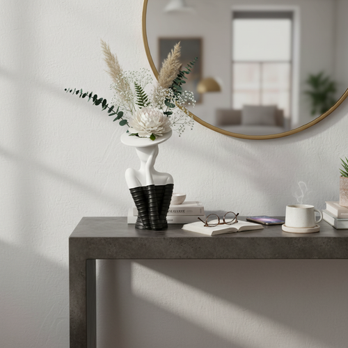 Modern Black and White Female Vase