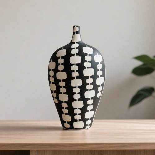 Modern Geometric Dotted Ceramic Vase