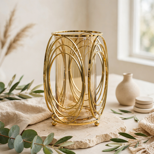 Luxury Geometric Metal Circle Candle Holder