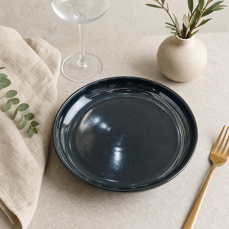 Modern Midnight Glaze Ceramic Plate 10.5 Inch