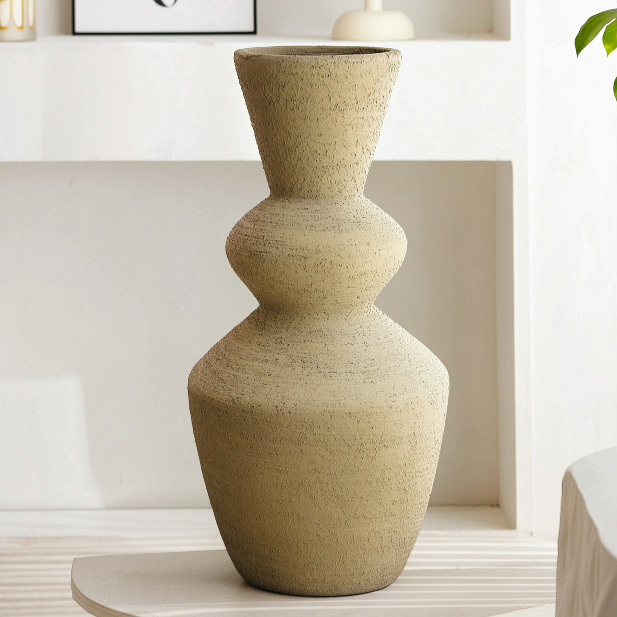 Textured Sand-Tone Vase