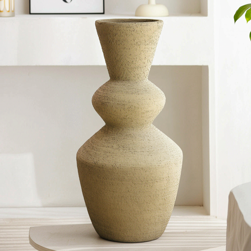 Textured Sand-Tone Vase