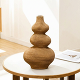 Textured Terracotta Tone Abstract Vase