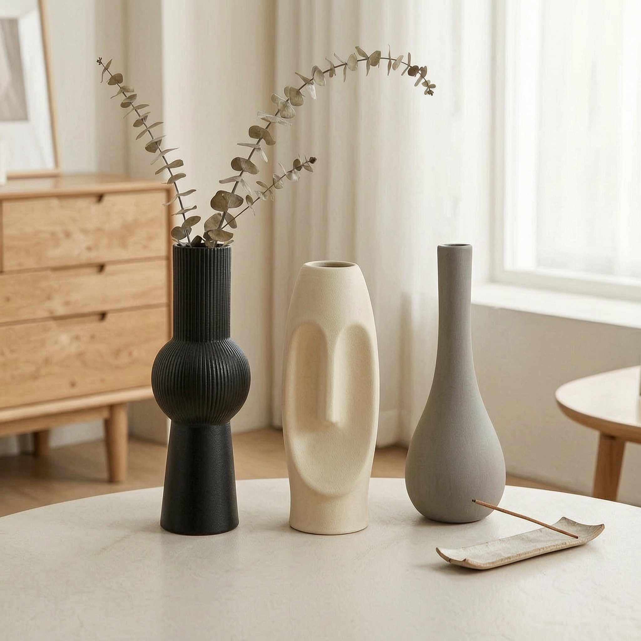 Modern Ceramic Vase Trio