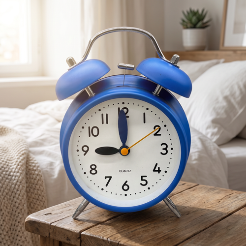 Retro Twin Bell Analog Desk & Alarm Clock