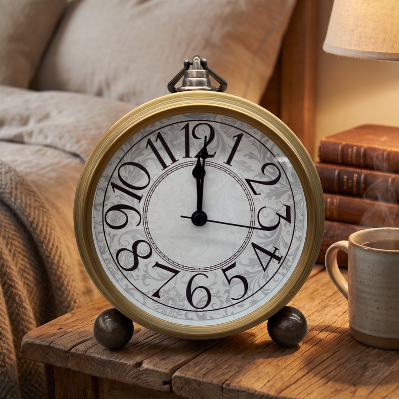 Vintage Table Clock – Decorative Antique Desk Clock for Home & Office