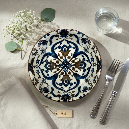 Iznik Royal Blue & Bronze Serveware Collection