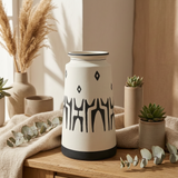 Modern Black & White Tall Decorative Vase – Abstract Hand-Painted Design