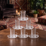 Artisan Ribbed Crystal Glass Tea & Espresso Set of 6