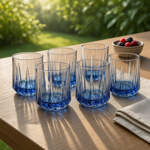 Amber Prism Geometric Glasses Set of 6