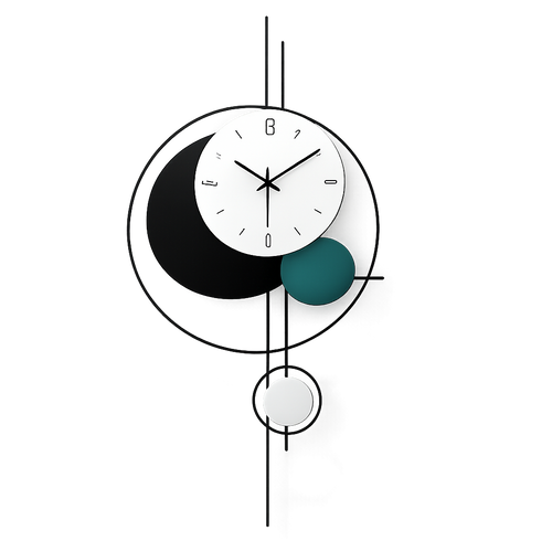 Minimalist Geometric Pendulum Wall Clock