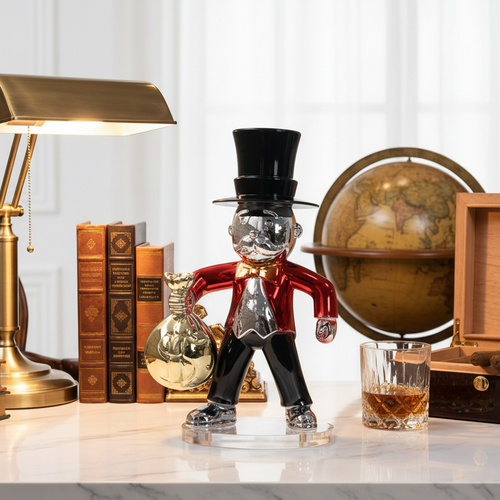 Chrome & Gold Finish Wealth Mascot Statue