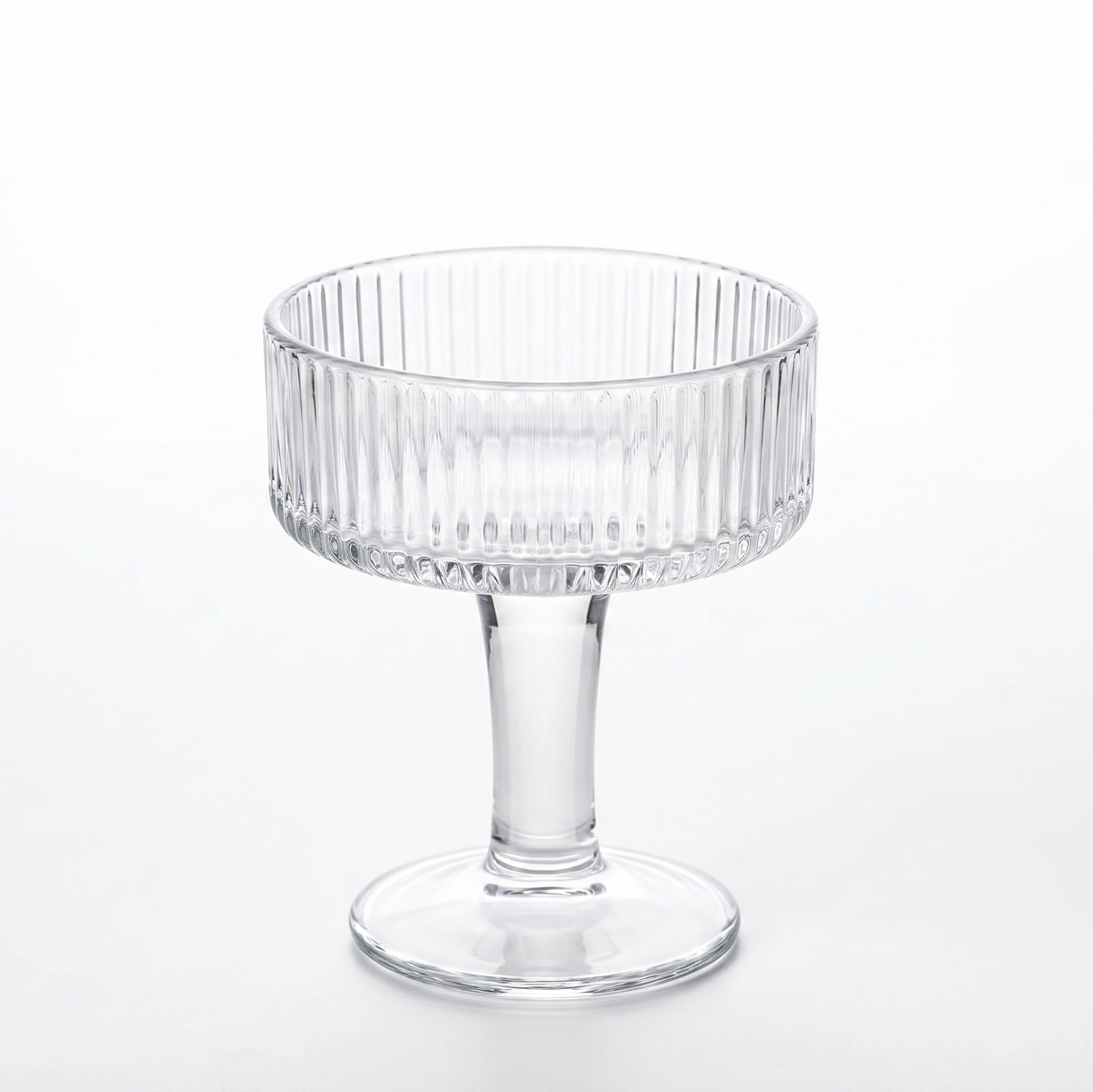 Artisan Ribbed Crystal Dessert Coupe Set of 2