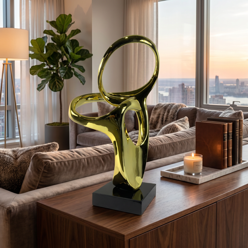 Luxury Gold Abstract Art Sculpture