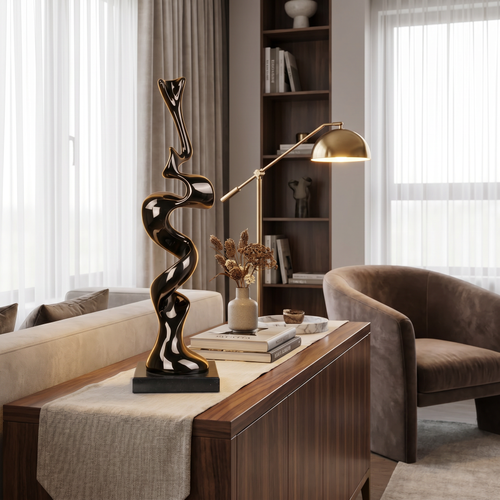 Modern Infinite Flow Ribbon Figurine