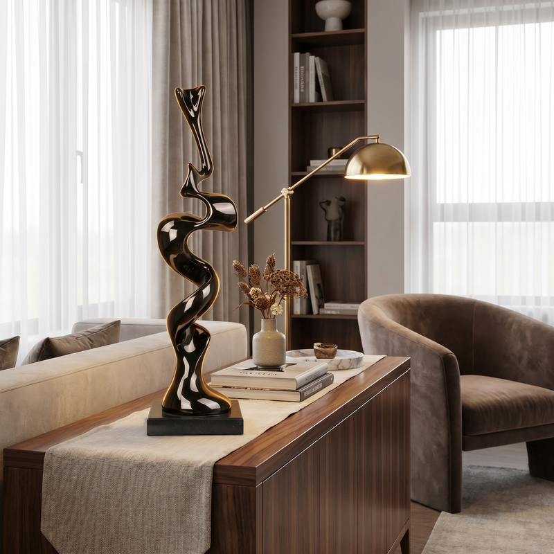 Modern Infinite Flow Ribbon Figurine