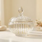 Elegant Crystal Candy Box with Gold Accents