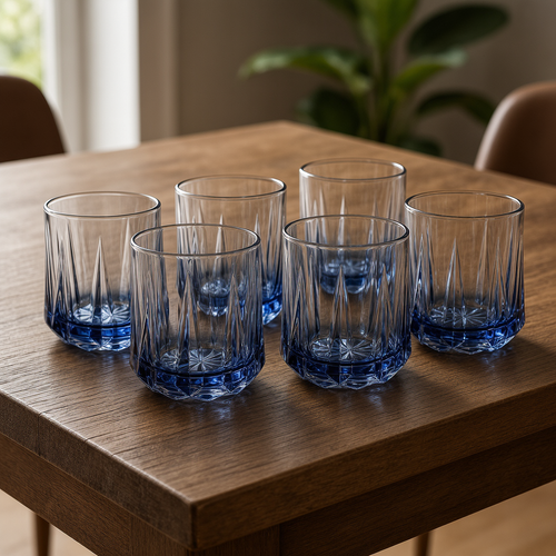 Amber Prism Geometric Glasses Set of 6