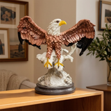 Majestic Soaring Eagle Hand-Painted Sculpture