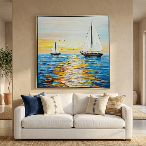 Nautical Sunset Seascape Framed Wall Art