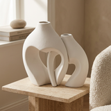 Modernist Heart Interlocking Vase Set of 2