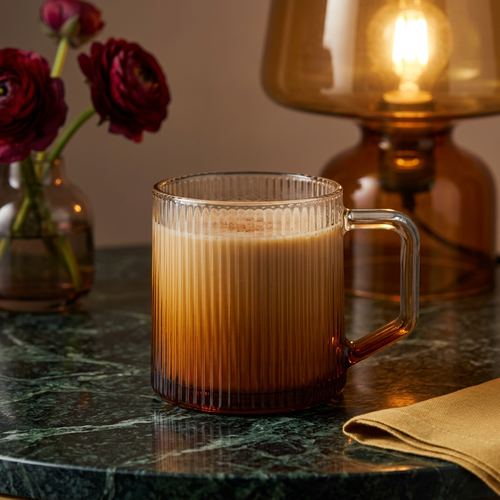 Golden Dusk Ribbed Glass Set of 6