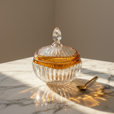 Royal Vintage Crystal Jar with Honey-Amber Rim