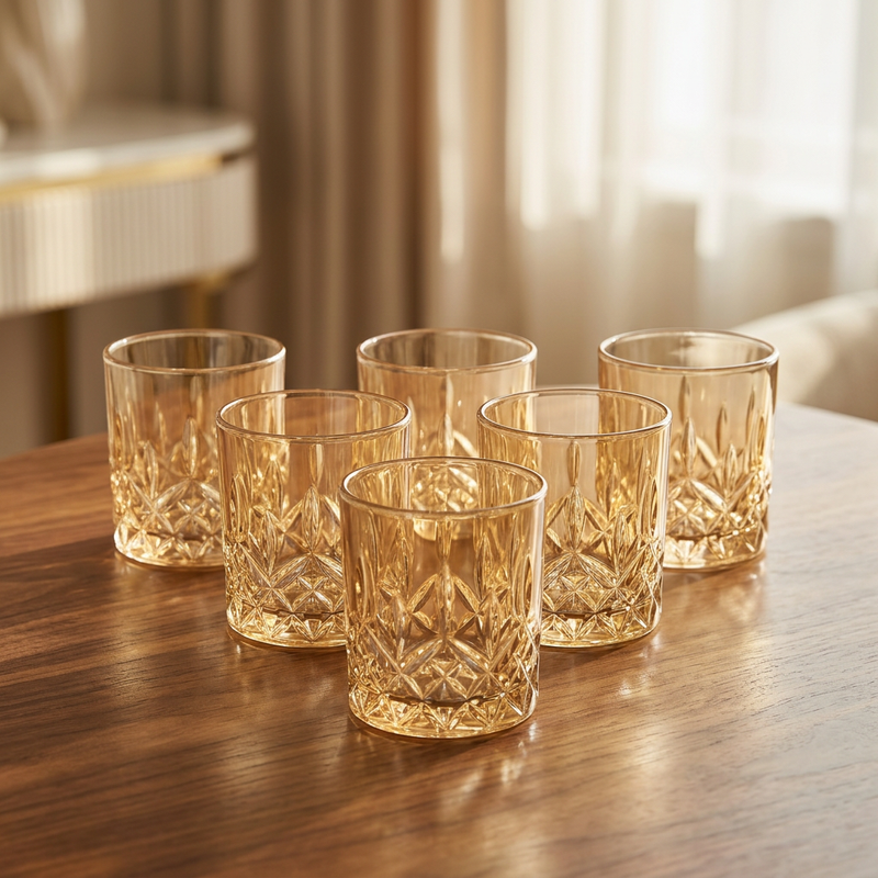 Vintage Cut Crystal Glassware Set of 6