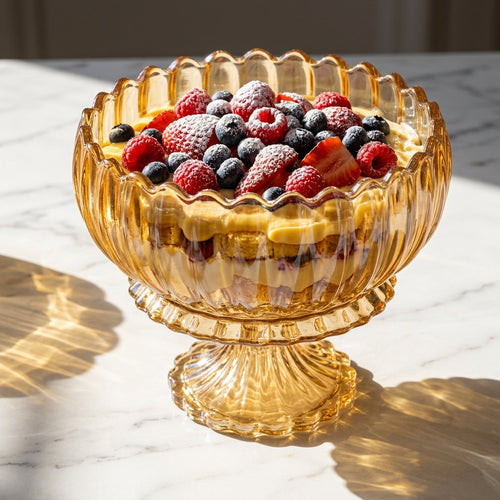 Premium Tinted Centerpiece Bowl with Scalloped Rim 8.5 Inch